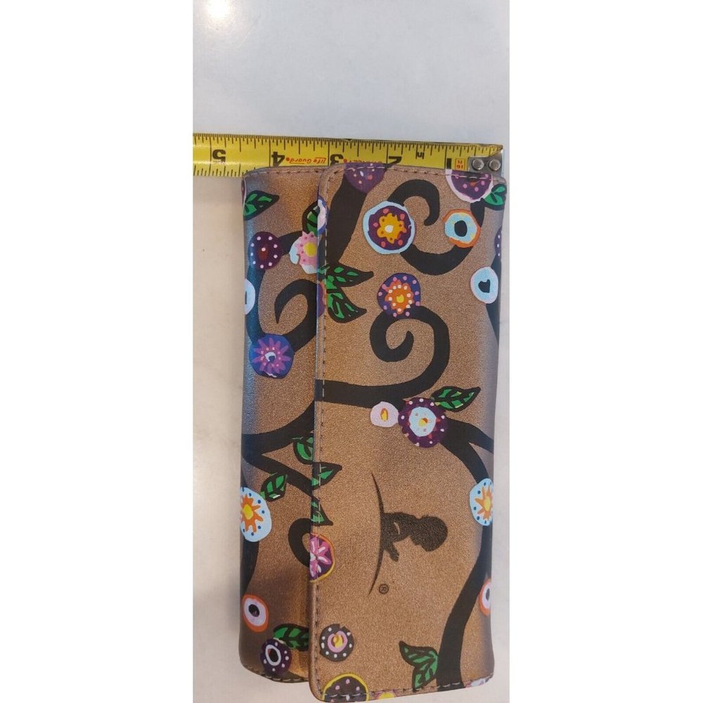 St Jude Rose Metallic Gold Trifold Travel Jewelry Case Pouch Flower Vine 4"X8" - Picture 4 of 9